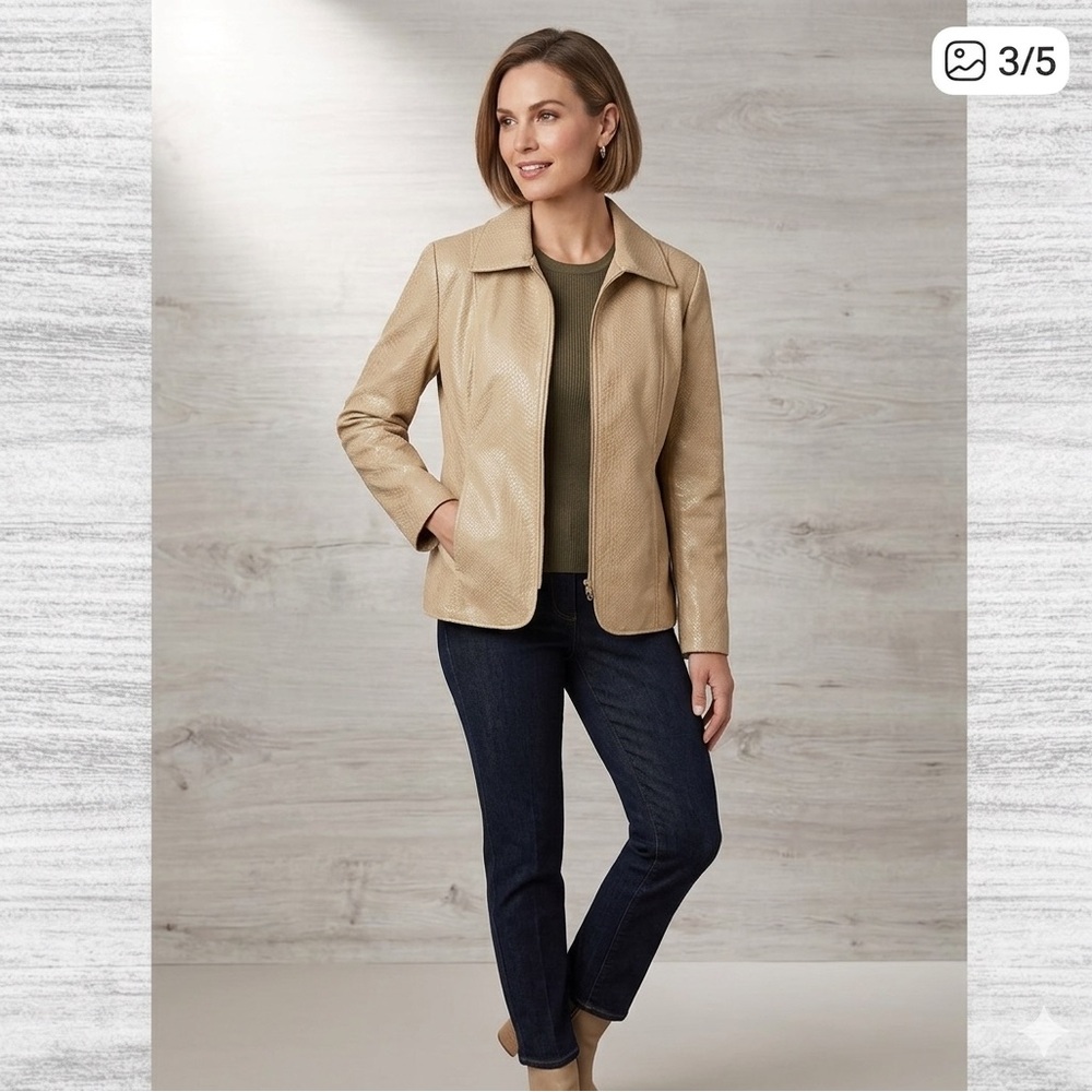 🌟Tanjay Beige Textured Jacket